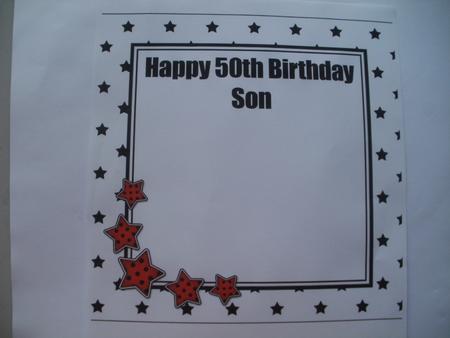 50th Birthday Son Matching 8x8 Insert Panel by Wendy Smith
