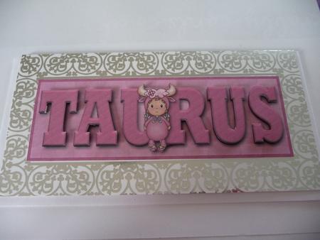 Chloe is a Taurus Large Dl Word Card with Decoup - Easicut by Wendy Spackman
