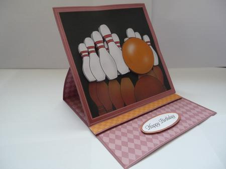 10 Pin Bowling Easel Card Kit with 3D Decoupage by Wendy Spackman