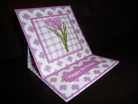 Pink Crocus Easel Card Kit - 4 Pages by Wendy Spackman