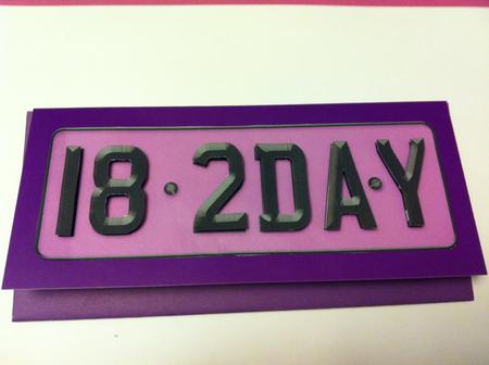 Large Dl 18th Birthday Novelty Number Plate and 3D Decoupage by Wendy Spackman