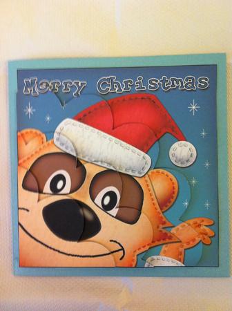 Xmas Meerkat Fun Novelty Shell Edged Corner Side Stacker by Wendy Spackman