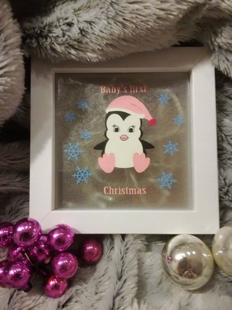 Christmas baby girl penguin cut file by wendy vegt
