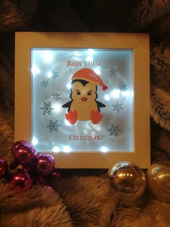 Christmas baby girl penguin cut file by wendy vegt