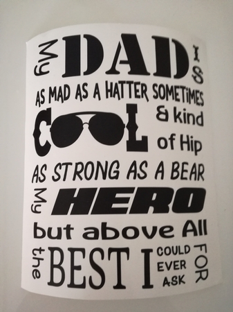 Fathers day, word art, cool dad, Quote, father, canvas sign cut file by wendy vegt