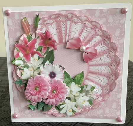 8x8 Pink Floral Spray by Wendy Waters