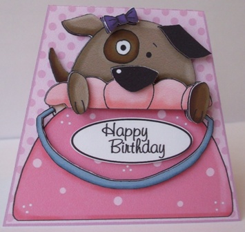 Sweet Puppy in Purse Card by Wendy Rudd