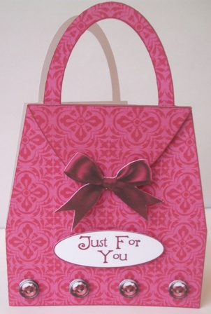 Pink Handbag Card with Bling! by Wendy Rudd
