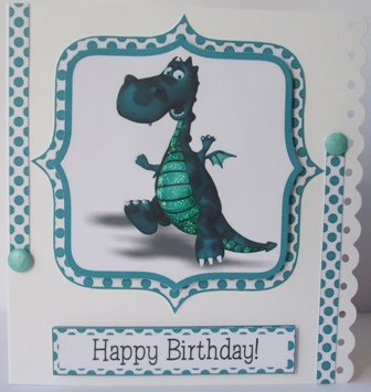 Dino-rific Birthday Card Topper #2 by Wendy Rudd