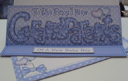 Large Dl New Grandparents Easel Card Kit N Envelope by Wendy Freeman