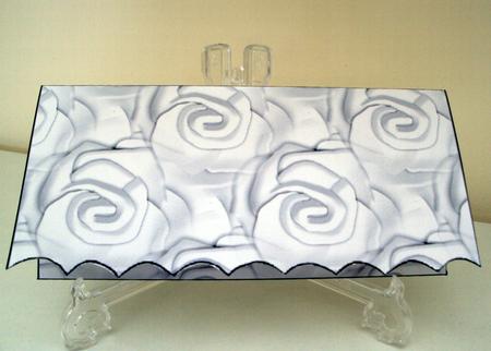 Soft White Roses Scallop Money Wallet by Wendy Freeman