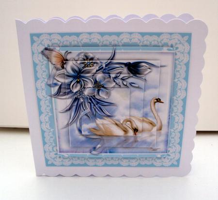 Swans and Lace Pyramid and Gift Tag by Wendy Freeman