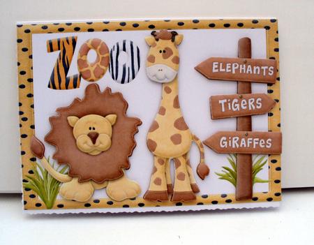 At the Zoo, with Lion and Giraffe by Wendy Freeman