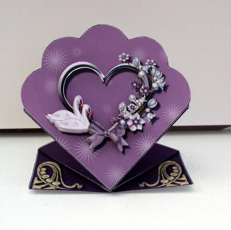 Swans & Flowers Spring Top Card by Wendy Freeman