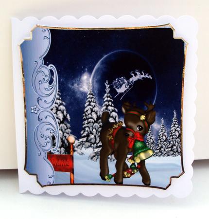 Carol Singer and Reindeer by Wendy Freeman
