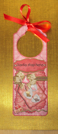 Girly Christmas Door Hanger by Wendy Freeman