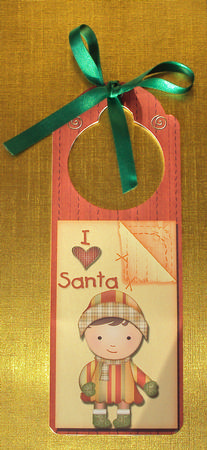Little Girl's, I Love Santa, Door Hanger by Wendy Freeman