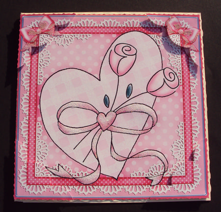 8 x 8 Lovin Heart Scalloped Corner Topper by Wendy Freeman
