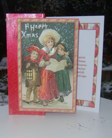 Christmas Vintage Carol Singing Decoupage Topper by Wenona Elie