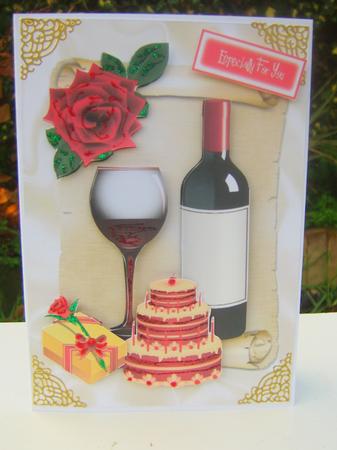 Yummy Cake & Champagne on a Scroll by Wenona Elie