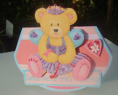 Baby Ballet Bear Wobble Card by Wenona Elie