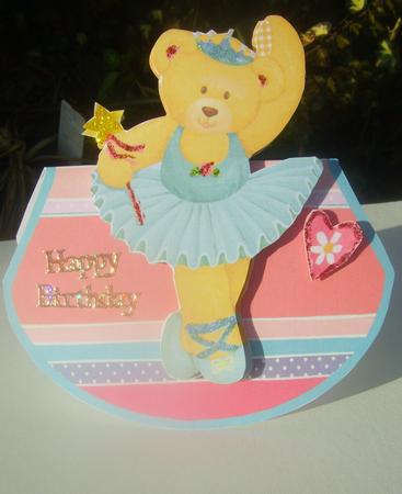 Ballet Bear 2 Wobble Card by Wenona Elie