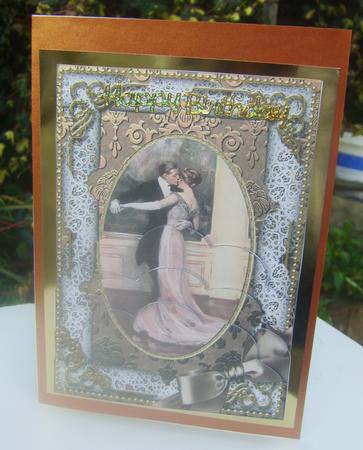 Dancing Couple Scallop Bottom 7x5inch Stacker by Wenona Elie