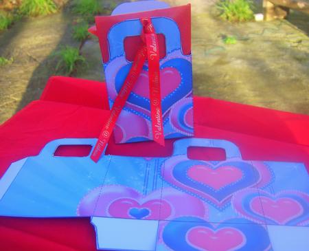 Valentines Hearts Gift Bag in Blue by Wenona Elie