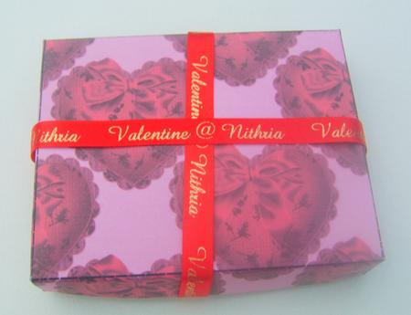 Valentines Hearts Gift Box with Lid in Pink by Wenona Elie