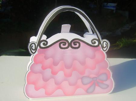 Pretty Frilly Handbag Shaped Treat or Favour Box Sheet 1 by Wenona Elie