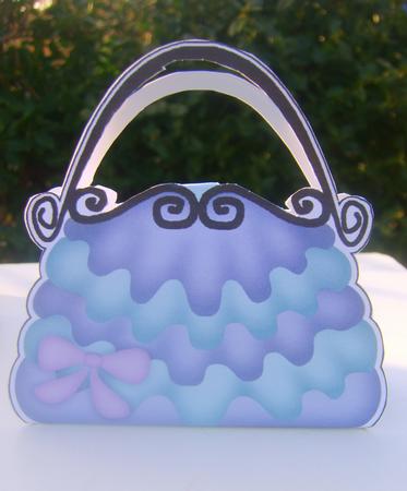 Pretty Frilly Handbag Shaped Treat or Favour Box Sheet 1 by Wenona Elie