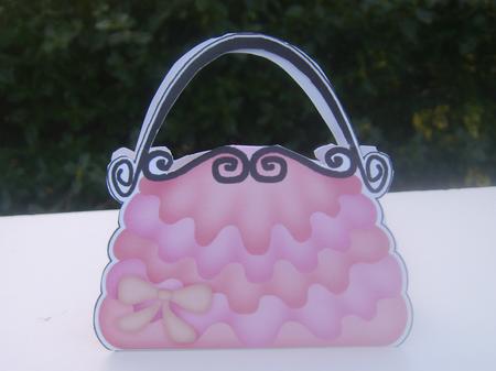 Pretty Frilly Handbag Shaped Treat or Favour Box Sheet 1 by Wenona Elie