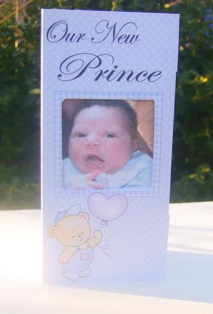 Add a Photo New Baby Boy with Easy Fold Frame by Wenona Elie