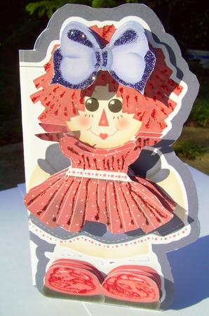 Rag Doll 3D Birthday Card by Wenona Elie