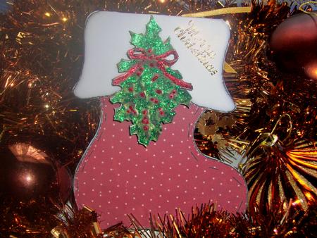 Christmas Stocking with Holley Card by Wenona Elie