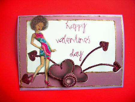 Hearts of Purple Valentine's Card Topper by Wenona Elie