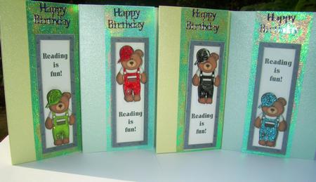 4 Bookmarks & Bookmark Envelope - Boy Bears by Wenona Elie