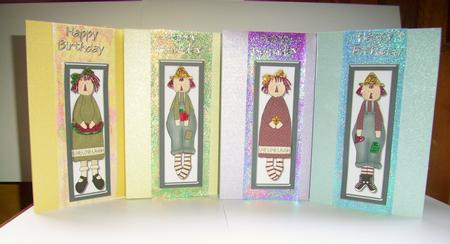 4 Bookmarks & Bookmark Envelope - Raggedy by Wenona Elie