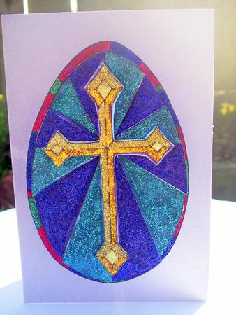 Easter Stained Glass Window + Cross by Wenona Elie