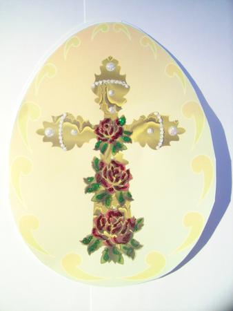 Easter Egg Shaped Card with Cross (2) by Wenona Elie