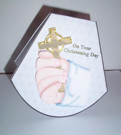 Boys Christening Wobble Card by Wenona Elie