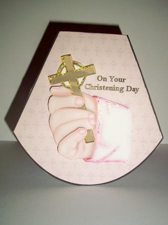 Girls Christening Wobble Card by Wenona Elie