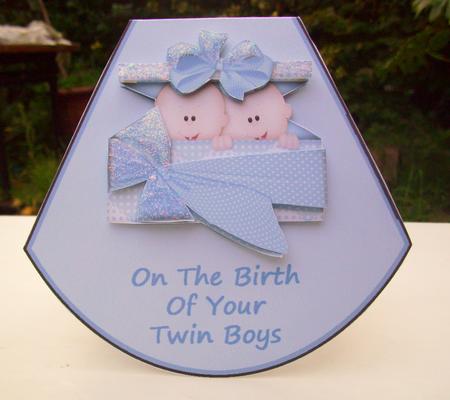 Twin Boys Wobble Card by Wenona Elie