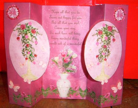 Flowers for You Birthday Double Fold Back Card by Wenona Elie