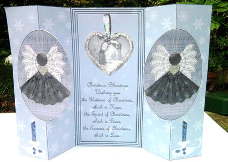 Little Xmas Angels Double Fold Back Card by Wenona Elie