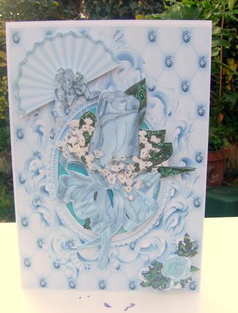 Beautiful Blue Rose & Fan by Wenona Elie