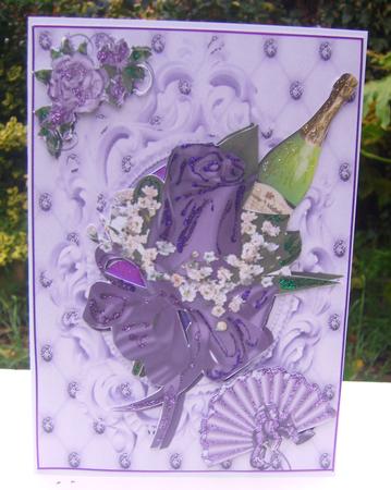 Gorgeous Purple Rose & Fan by Wenona Elie