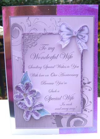 Metallic Anniversary Wife Greeting 3D Decoupage by Wenona Elie