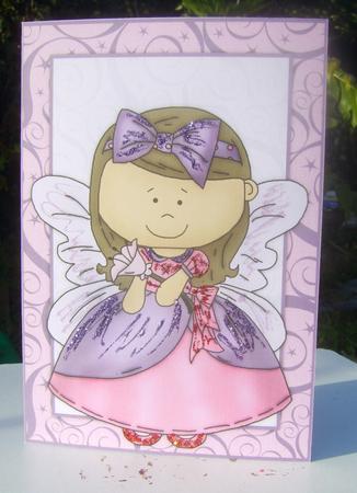 Butterfly Princess in Purple & Pink Quick Card by Wenona Elie