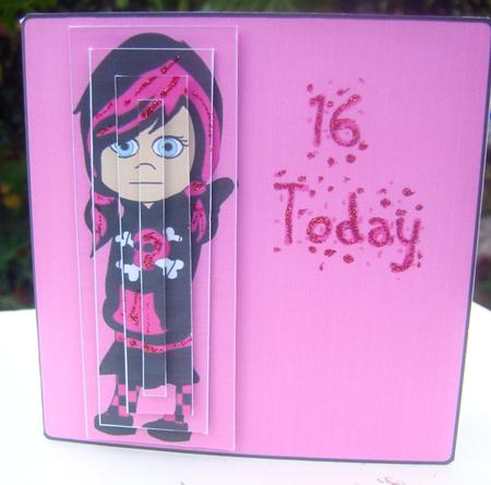 Emo 16th Birthday Card (girl) by Wenona Elie